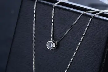 Veľkoobchod Šperky 925 Sterling Silver Dvojité Vrstvy kľúčnu kosť Náhrdelník Reťazca Cz Láska-srdce Náhrdelník Prívesok Pre Ženy S-n157