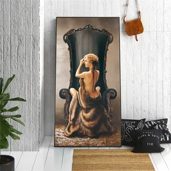 Veľkoplošné Plátno na Stenu Umenie Výtlačkov Nahé Lady olejomaľba Pocit Obrázok Vytlačený Na Plátno Pre Domáce nástennú maľbu Dekor Cuadros