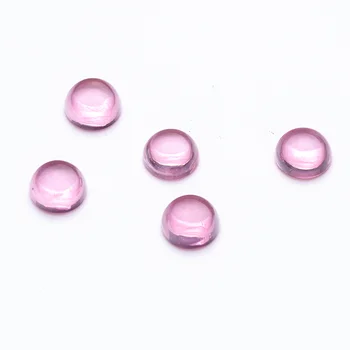 Veľkosť 4.0~12 mm Guľatý Tvar Ružová Cabochon CZ Kameň Syntetické Cubic Zirconia Kubický Zirkón Kameň