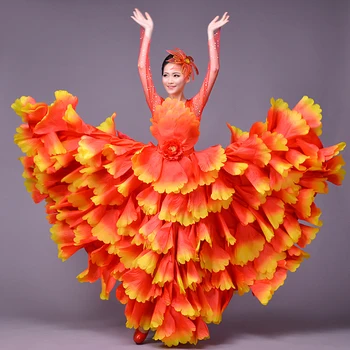 Veľká swing sukne dospelé samice kvet kostým Nový otvor tanečné šaty fáze tanečné šaty žena