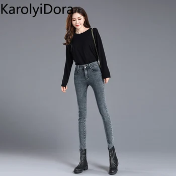 Veľké kód dámske džínsy 2020 nové letné kórejská verzia vysoký pás bol chudý a slim štíhle nohy dámske nohavice
