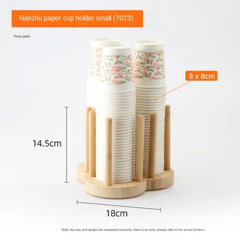 Veľkú kapacitu bambusu papier pohár policu, tyč hlavy plynulé spracovanie mlieka čaj kaviareň barovým pultom úložný stojan non-slip