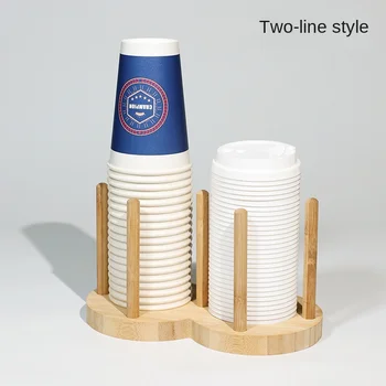 Veľkú kapacitu bambusu papier pohár policu, tyč hlavy plynulé spracovanie mlieka čaj kaviareň barovým pultom úložný stojan non-slip