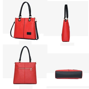 Veľkú Kapacitu Luxusné značkové Kabelky Kameň Vzor PU Kožené Ženy Nakupovanie Tote Bag Ženské Rameno Crossbody Taška peňaženky