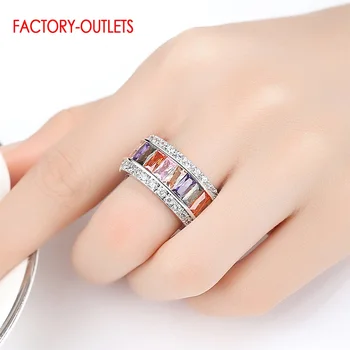 Veľký Výpredaj Elegantné Crystal Prstene Pre Ženy 925 Sterling Silver Prst Krúžky Vianoce, Narodeniny, Šperky, Darček Pre Dievčatá