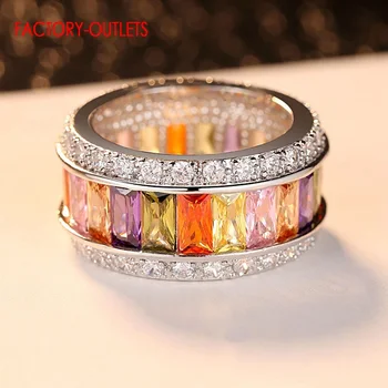 Veľký Výpredaj Elegantné Crystal Prstene Pre Ženy 925 Sterling Silver Prst Krúžky Vianoce, Narodeniny, Šperky, Darček Pre Dievčatá