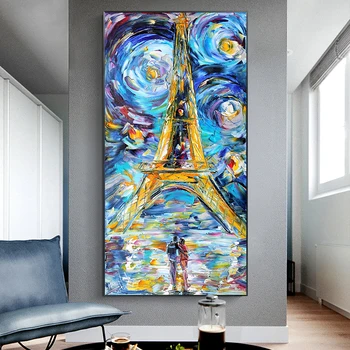 Veža v Paríži Van Gogha, Hviezdna Noc olejomaľba na Plátne Umenie Cuadro Plagáty a Vytlačí Nordic Stenu Obrázok pre Obývacia Izba