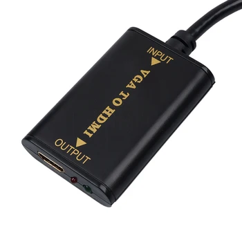 VGA na kompatibilný s HDMI Prevodník 1080P HD Audio Converter AV Prevodník s vysokým rozlíšením (HDTV Video Kábel pre PC a Laptop na HDTV, Projektor