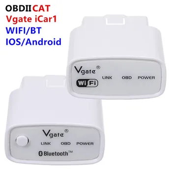 Vgate iCar1 ELM327 ELM 327 V2.1 OBD 2 OBD2 Auto Diagnostické Auto nástroj Pre IOS/Android OBD2, WIFI, Bluetooth, Skener PK Elm 327 V1.5