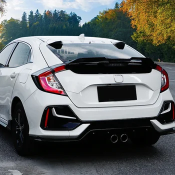 Vhodné Pre Honda Civic Hatchback 2021 Čierny Strešný Spojler ABS Plast Top Spojler Chvost batožinového priestoru Pery Krídlo Dekorácie Auta Styling 6pcs