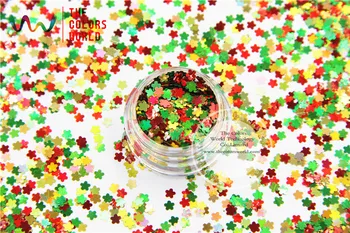 Vianoce-283 Zmiešané Laser Holografické Farby Kvetov Tvar 3.0 MM Veľkosť Lesk Flitrami pre nail art a DIY Vianočné dekorácie