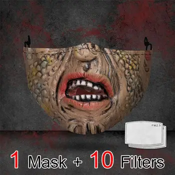 Vianoce, Halloween Strašidelné Cosplay Masky Opakovane Umývateľný Maska protiprachová pleťové Masky pre Dospelých Maska Pm2.5 Úst Utlmiť