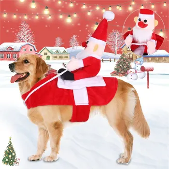 Vianoce Psa Kostýmy Pet Oblečenie Santa Koni Psa dresing Bunda, Kabát Zábavné Psov francúzsky Buldog Chihuahua Pug Oblečenie #