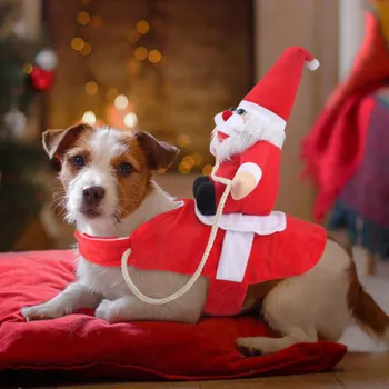Vianoce Psa Kostýmy Pet Oblečenie Santa Koni Psa dresing Bunda, Kabát Zábavné Psov francúzsky Buldog Chihuahua Pug Oblečenie #
