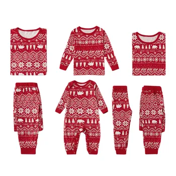 Vianočné 2020 Pyžamo Set Baby Muž, Otec Vytlačené Top+Vytlačené Nohavice Vianoce Rodine Zodpovedajúce Oblečenie pijama familia navidad