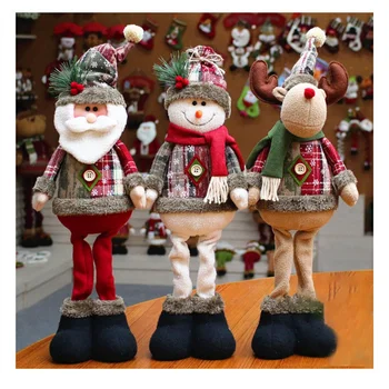 Vianočné Dekoračné Bábiky Santa Claus Elk Snehuliak Ornament Ploche Okna Vianočný Strom Decor Nový Rok Darček Dodávky