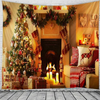 Vianočné dekorácie gobelín Vianočné spálňa ubytovni dekorácie gobelín Vianočný večierok pozadí dekorácie gobelín