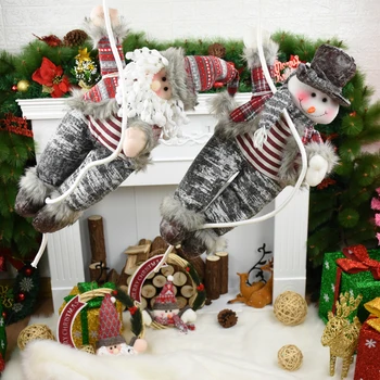 Vianočné Dekorácie Veľké veľkosti 55 cm Santa Claus Snoman Lezenie Na Lano pre Indoor/Vonkajšie Steny Okna Visí Vianočné Ozdoby