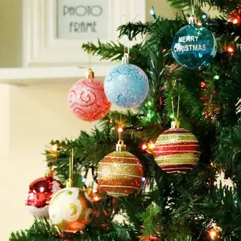 Vianočné Gule, Jasné Svetlo Gule A Maľované Gule, Set, Vianočné Ozdoby, Vianočný Stromček, Dekorácie Gule