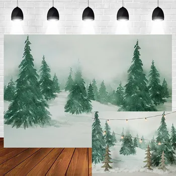 Vianočné Jedľového Lesa Pozadie Fotografie Pozadie Zime Sneh Lesných Stromov Flash Lampa Fotografie Pozadia pre Photo Studio