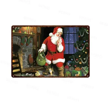 Vianočné Kovové Prihlásiť Vintage Poster Darček Domova Halloween Nové Rokov Plechy Santa Claus Tekvica Plagát Železa Maľovanie