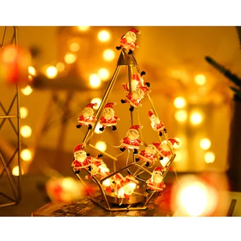Vianočné LED Svetlo String Home Office Hotel Holiday Žiariace Lampa String Ornament Santa Claus Na Vianoce Nový Rok Dekor Darček