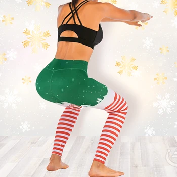 Vianočné Legíny Ženy Sexy Vysoký Pás Chudá Leggins Fitness Leginy Dámy Vytlačené Cvičenie Legíny Strečové Nohavice Nohavice