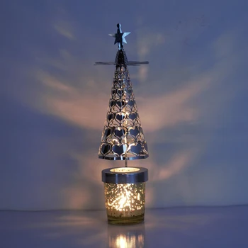 Vianočné Náladu Tepla-Powered Spinning Candleholder Kovové Rotujúce Svetlo pre Domáce Vianoce, Nový Rok Sviečkový Vianoce Dekor