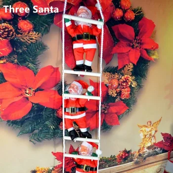 Vianočné Ozdoby Lezenie Santa Claus Lezenie na Lano Rebrík Vianočný Strom Prívesok Kvapka Ozdoby Domácej Strany Dverí Dekorácie