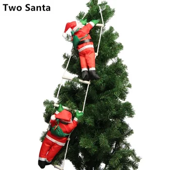 Vianočné Ozdoby Lezenie Santa Claus Lezenie na Lano Rebrík Vianočný Strom Prívesok Kvapka Ozdoby Domácej Strany Dverí Dekorácie
