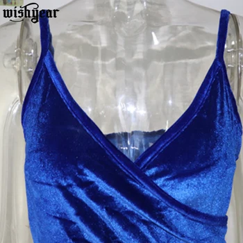 Vianočné Party Šaty Žien Velvet Bodycon Backless Tvaru Midi Plášť Nepravidelný Lem Kráľovská Modrá Dámske Šaty Elegantné Outwear