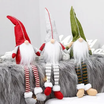 Vianočné Prekladané Spp Anonymný Gnome Santa Prívesok Nordic Gnome Pôdy Boh Starý Muž Bábika Vianočný Stromček Visí Ozdoby, Výzdoba