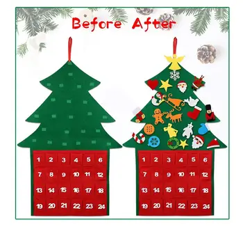 Vianočný Kalendár Prívesok Dekorácie DIY Santa Deti Hračky pre Home 2020 Vianočné Závesné Ozdoby Nový Rok 2021 Dary