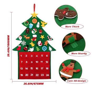 Vianočný Kalendár Prívesok Dekorácie DIY Santa Deti Hračky pre Home 2020 Vianočné Závesné Ozdoby Nový Rok 2021 Dary
