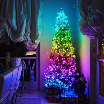 Vianočný Strom Dekorácie Svetlá Vlastné LED Reťazec Svetlá Aplikáciu Diaľkové Ovládanie Svetla, Najlepšie Ceny