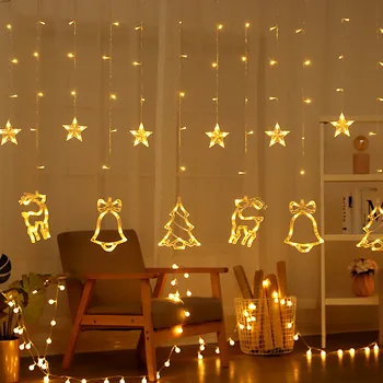 Vianočný Strom/Los//Zvon/Star Rozprávkových Svetiel LED Reťazec Svetlá Pre Domáce Opona a Výzdoba Svadobných Vianoce, Nový Rok Party Visí Ozdoby