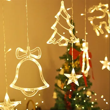Vianočný Strom/Los//Zvon/Star Rozprávkových Svetiel LED Reťazec Svetlá Pre Domáce Opona a Výzdoba Svadobných Vianoce, Nový Rok Party Visí Ozdoby