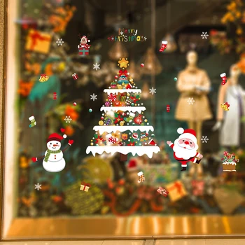 Vianočný strom Vianočný domáce dekorácie, nálepky Scény rozloženie sklenených okien, detská izba dvere samolepiace Vianočný
