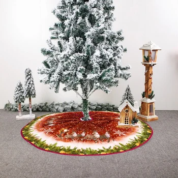 Vianočný Stromček Sukne 90 cm Non Tkané Vianočné Cartoon Vytlačené Strom Sukne Rohože Domova Koberec Vianočné Ozdoby