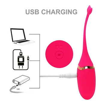 Vibračné Vajíčko Veľryba Tvar USB Nabíjanie Diaľkové Ovládanie Vibrácií Masér Pre Dospelých Masážne Loptu Dospelých, Sexuálne Hračky-35