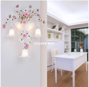 Vidieku Romantický LED Domov Svetla W57cm H80cm E14 Dekoratívne Kvetinový Nástenné Svietidlo Keramické Domov Osvetlenie Farebné Vnútorné Lampy