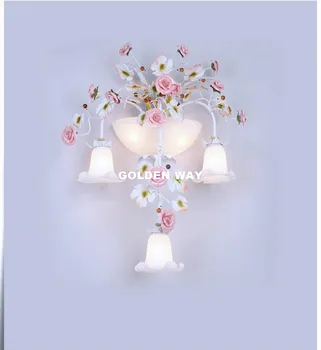 Vidieku Romantický LED Domov Svetla W57cm H80cm E14 Dekoratívne Kvetinový Nástenné Svietidlo Keramické Domov Osvetlenie Farebné Vnútorné Lampy