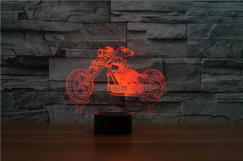 VIEDOL Motocykel Ilúzie LED Nočného 3D Model Motocykla stolná Lampa 7colors Mení Atmosféra Dotyk Lampa Moderného Interiéru