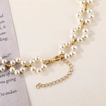 Vienkim 2020 Elegantná Kvetina Pearl Choker Náhrdelníky Pre Ženy Zlaté Mince Luk Uzol Prívesok Náhrdelník S Dlhým Reťazcom Šperky Strany Dary
