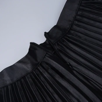 Viifaa Čierne Sexy Mini Skladaný Sukne Kórejský Štýl, Módne Oblečenie Zimné Ženy Vysoký Pás Na Zips Bočné Korčuliarov Minisukňa