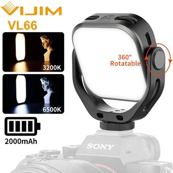 VIJIM VL66 3200k-6500k Vlog Fill Light 360° Otočná LED Video Svetlo Rozšíriť Studenej Obuvi Postavený-v 2000mAh Batéria s Ľahké Stojan