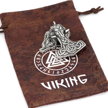 Viking 316L Nerezovej ocele Thor Kladivo Mjolnir Koza rune Amulet Náhrdelník s Príveskom