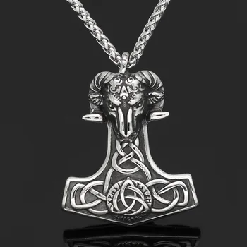 Viking 316L Nerezovej ocele Thor Kladivo Mjolnir Koza rune Amulet Náhrdelník s Príveskom