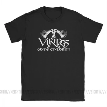 Vikingovia T-Shirt Odins Deti Muž T Shirt Lumbálna Bavlna, Krátky Rukáv T-Shirt Kolo Golier Normálne Topy
