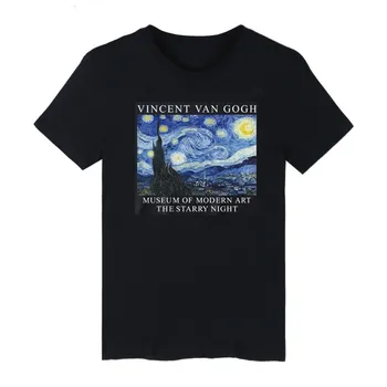 Vincent Van Gogh, Hviezdna Noc 100 Bavlna Tričko Ženy O-neck Fashion Žena T-Tričko Krátky Rukáv Oblečenie